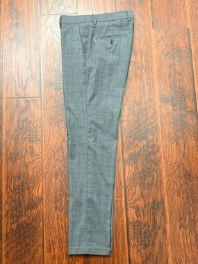 Kenneth Cole Reaction Dress Pants Men’s 30x30 Gray Slim Fit Stretch Plaid